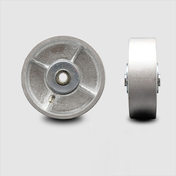 SCC - 4" Semi Steel Cast Iron Wheel w/Roller Bearing- 3/8" Bore-600 lbs Capacity